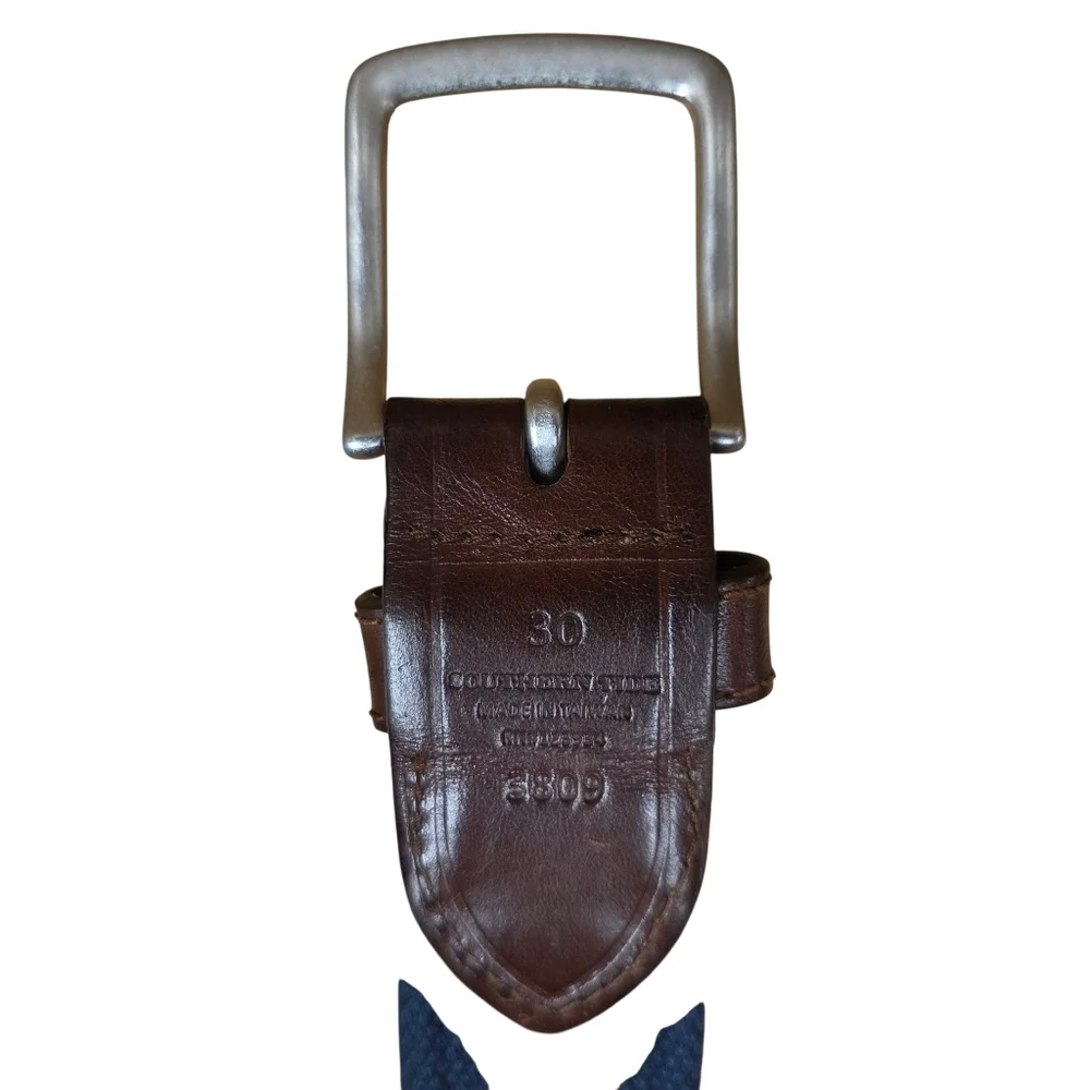 Southern Tide Mens Red & Navy Skipjack Ribbon Belt 3809 Size 30